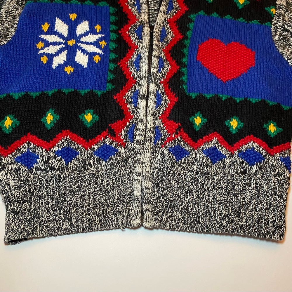 Colorful Knit Cardigan by Cricket Lane size L. 22 inches by 22 inches - Picture 6 of 11
